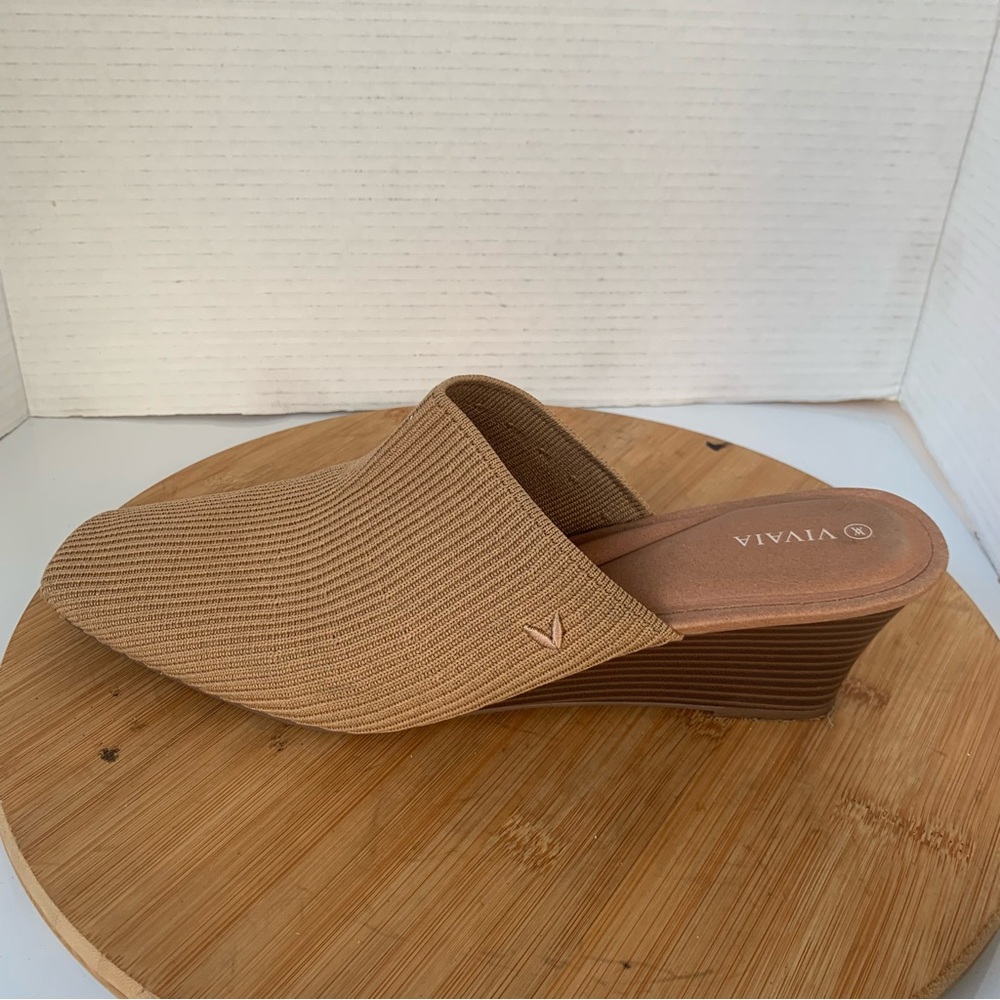 Vivaia Margot Wedge Mules Square-Toe Sz 43 US 11.5/ 12 Brown Upper Anti-slip